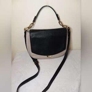 Kate spade black and beige flap crossbody bag
